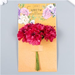 Цветы для декорирования "Пион садовый бордо" 1 букет=6 цветов 10 см