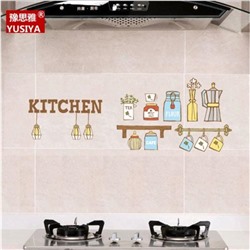 Наклейка на кафельную плитку "Кухня с лампочками " 30х90 см