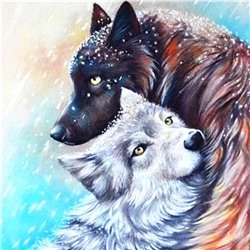 Алмазная мозаика картина стразами Пара волков, 30х30 см
