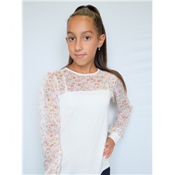 Праздничная блузка для девочки из вискозного трикотажа 84224-ДШ22