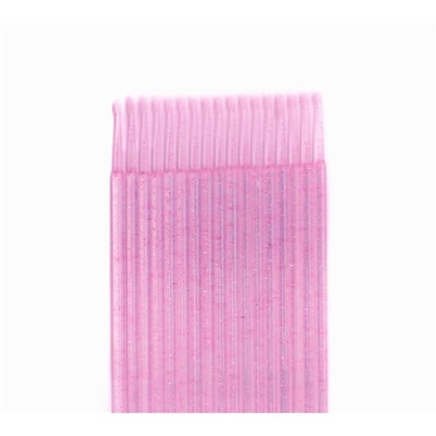 Микробраши для ресниц в пакете 100шт розовые с блестками