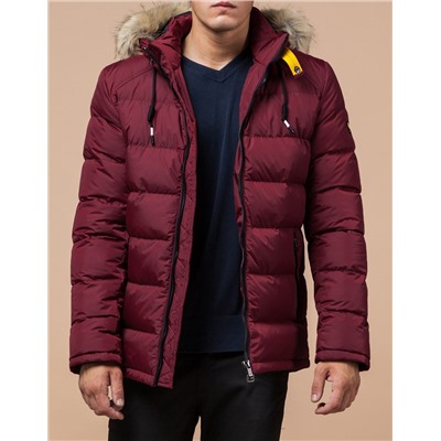 Бордово-черная куртка теплая с манжетами модель 42568