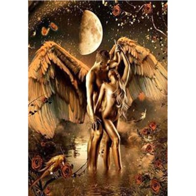 Алмазная мозаика картина стразами Ангел и демон, 30х40 см