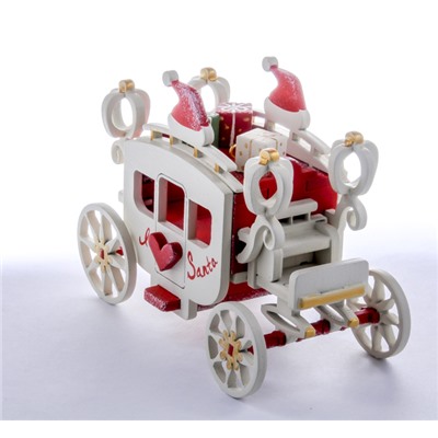 Елочная игрушка, сувенир - Карета крытая 3020 Heart Santa