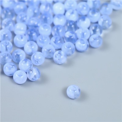Набор пластиковых бусин "Астра" 6 мм, 20 гр (170+/-10шт), голубой