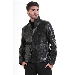 Черный кожаный пиджак для мужчин