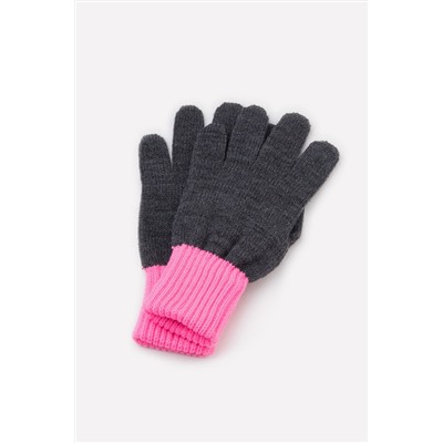 Перчатки детские Crockid К 144 темно-серый меланж, ярко-розовый