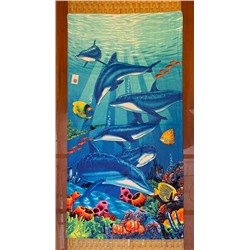 Пляжное полотенце «Дельфины 4» 140х70 см