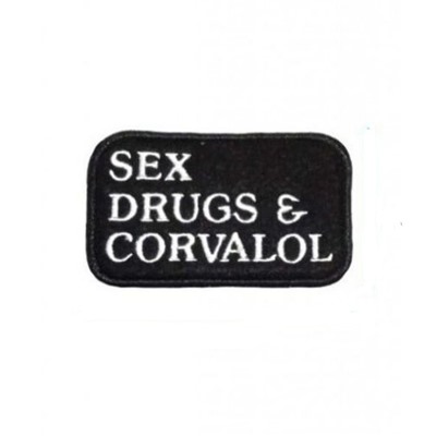 Нашивка на липучке Sex drugs and corvalol, 8.5х5.5 см