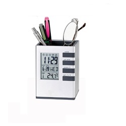 Настольные часы-органайзер для письменных принадлежностей Cube Desk Stand