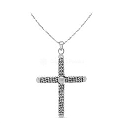 Колье крест из серебра родированное, 45 см мркл-1402006