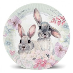 Набор бумажных тарелок «Кролики» (пастель), 6 шт, 18 см