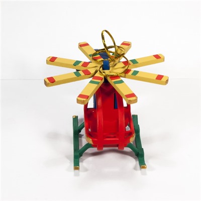 Елочная игрушка - Вертолет малый 640-6