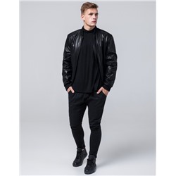 Черная короткая куртка Braggart "Youth" молодежная модель 4055
