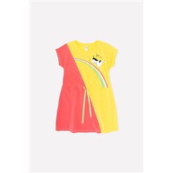 Платье для девочки Crockid К 5686 коралл, сочный лимон к1286
