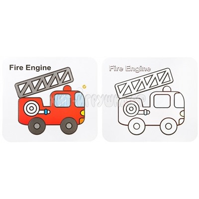 Водная раскраска-пазл Пожарная машина многоразовая ВВ2348, ВВ2348