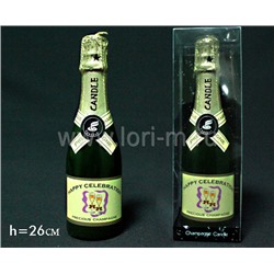 128-001 Свеча   Бутылка шампанского  в под.уп.(х24)Парафин