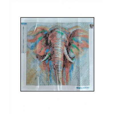 Алмазная мозаика картина стразами Слон, 30х30 см