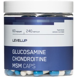 Глюкозамин, Хондроитин и МСМ Glucosamine Chondroitin MSM Level Up 240 капс.