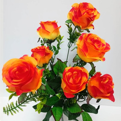 Букет искусственных цветов роза красный 60 см 7 бутонов к20