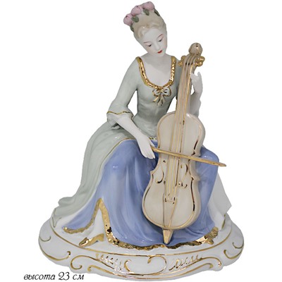 207-013 Статуэтка "Девушка со скрипкой" 23см. в под.уп.(х12)Фарфор