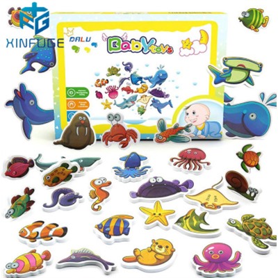 Игрушки-наклейки детские для ванной Морские животные EVA-002