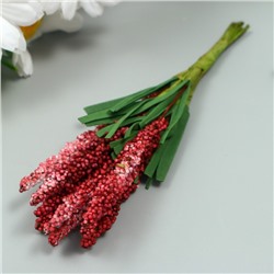 Декор для творчества "Иван чай" 1 букет=10 цветков бордовый 1,5х14 см