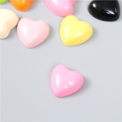 Декор для творчества пластик "Разноцветные сердечки" глянец набор 15 шт МИКС 1,7х1,7х0,7 см   935991