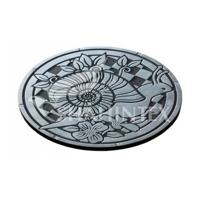 Мобильная садовая плитка-коврик SHAHINTEX SH T014 круглый d-33 серебрянный