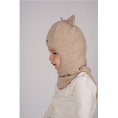 Арт. 31200 Шлем зимний для девочек "Кошка" . Цвет бежевый.
