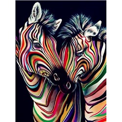 Алмазная мозаика картина стразами Две зебры, 40х50 см
