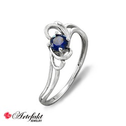 Серебряное кольцо с синим фианитом 234