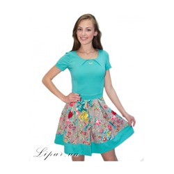 Платье с цветочным принтом Бирюза
