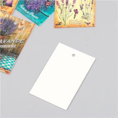 Бирка картон "Лаванда" набор 10 шт (5 видов) 4х6 см