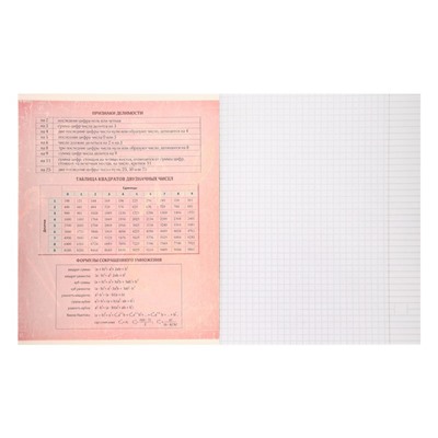 Тетрадь предметная "Доска", 48 листов в клетку "Алгебра", со справочным материалом, обложка мелованный картон, блок офсет