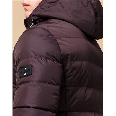 Комфортная темно-бордовая куртка с карманами модель 48633