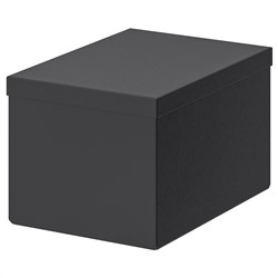 TJENA ТЬЕНА, Коробка с крышкой, черный, 18x25x15 см