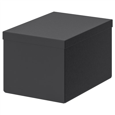TJENA ТЬЕНА, Коробка с крышкой, черный, 18x25x15 см