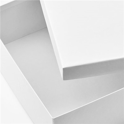 TJENA ТЬЕНА, Коробка с крышкой, белый, 25x35x10 см