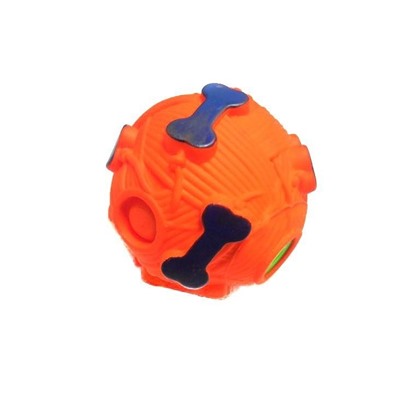 Звуковая игрушка для собак Мячик с отверстием для лакомства, 9 см