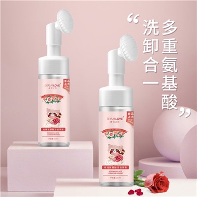 Пенка для умывания с щеточкой  с экстрактом розы Sersanlove Rose Amino Acid Cleanser Mousse 150мл