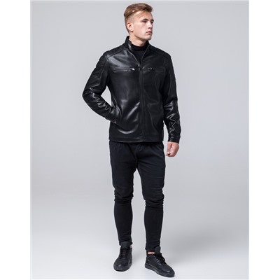Куртка черная молодежная Braggart "Youth" стильная модель 2612