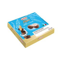 Шоколадные конфеты Sorini  "Макси Вайт Бокс" пралине из молочного шоколада с нач. из орех. крема и злаков 200гр