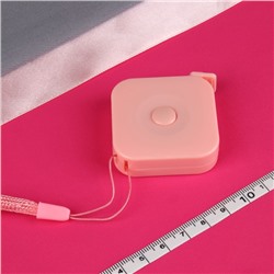 Сантиметровая лента-рулетка портновская, 150 см, 4,5 × 4,5 × 1,3 см цвет розовый