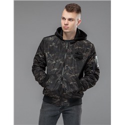 Куртка бомбер качественного пошива Braggart "Youth" цвет черный хаки модель 30155