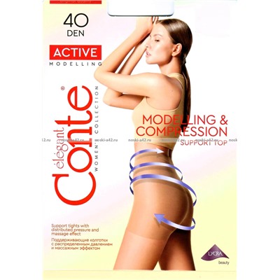 Капроновые колготки Conte ACTIVE 40 корректирующие черные