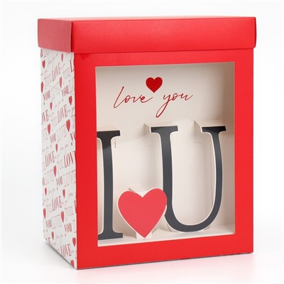 Коробка складная с 3D эффектом «Love you», 18 х 14 х 23 см
