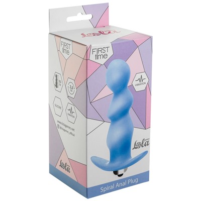 Анальная пробка с вибрацией Spiral Anal Plug Blue (Батарейки ААА) 5008-02lola