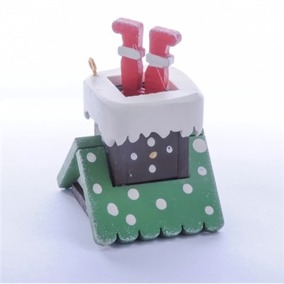 Елочная игрушка - Домик с ногами Санта Клауса 6017