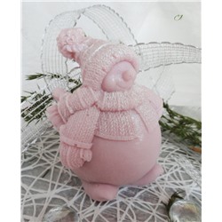 Снеговик сиреневый - домашнее оливковое подарочное мыло ручной работы арт.Milotto001580